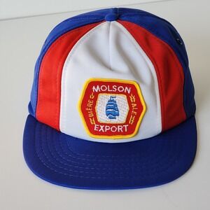 Molson Export Snapback Hat Vintage‎ Beer Ale Cap Patch Trucker 80s Made In Korea